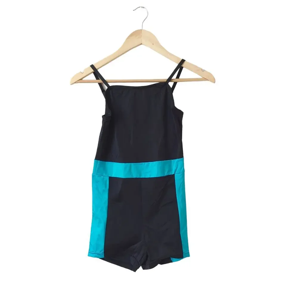 Weissman Dancewear Girls Dance Costume Ballet Leotard Bodysuit Black Blue LC‎ 14